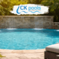 Clean residential swimming pool with clear water and well maintained pool area